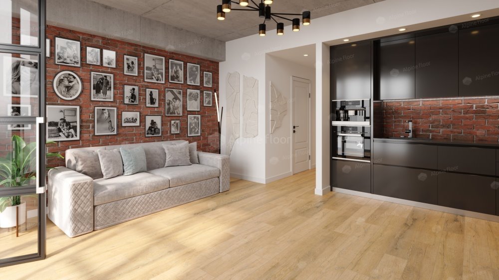 SPC Ламинат "Alpine Floor" Дуб медовый (1220*183*8 мм) — купить в Краснодаре