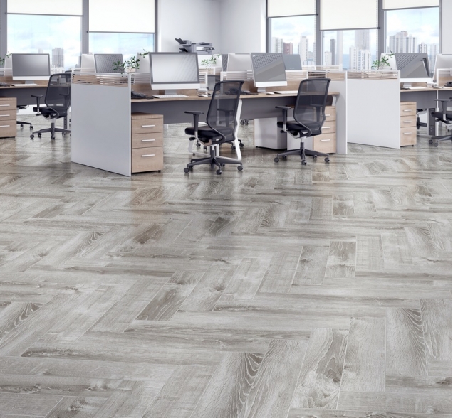 Виниловый ламинат SPC "Cronafloor" Herringbone Дуб Страсбург (640*128*4,5 мм) — купить в Краснодаре