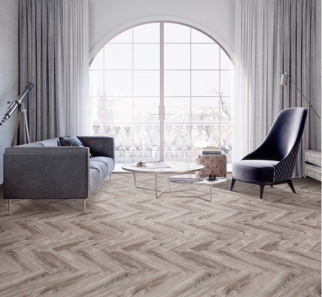 Виниловый ламинат SPC "Cronafloor" Herringbone Дуб Тулон (640*128*4,5 мм) — купить в Краснодаре