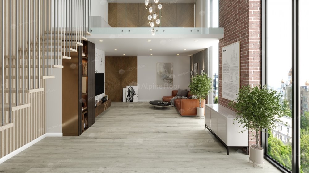 SPC Ламинат "Alpine Floor" Дуб серебряный (1220*183*8 мм) — купить в Краснодаре