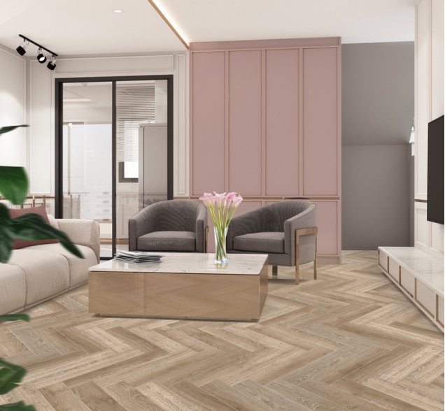 Виниловый ламинат SPC "Cronafloor" Herringbone Дуб Лилль (640*128*4,5 мм) — купить в Краснодаре