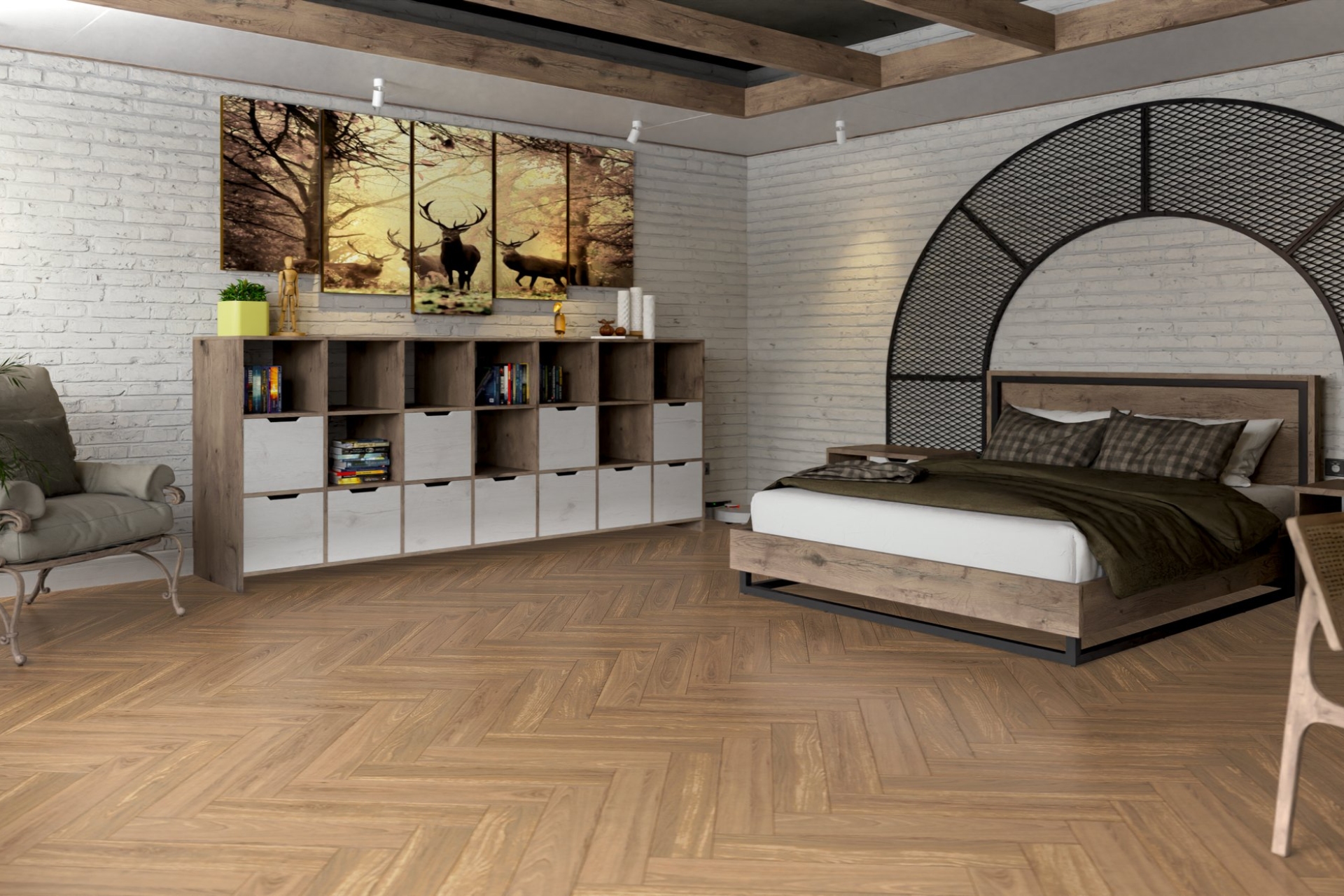 Инженерный паркет «Damy Floor» Натуральный (укладка елочкой) — купить в Краснодаре