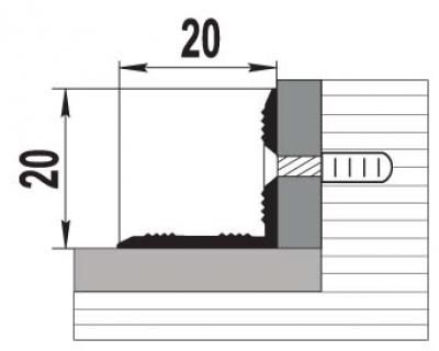 Порожек алюминиевый ПУ-05-1 (1350*20*20 мм)