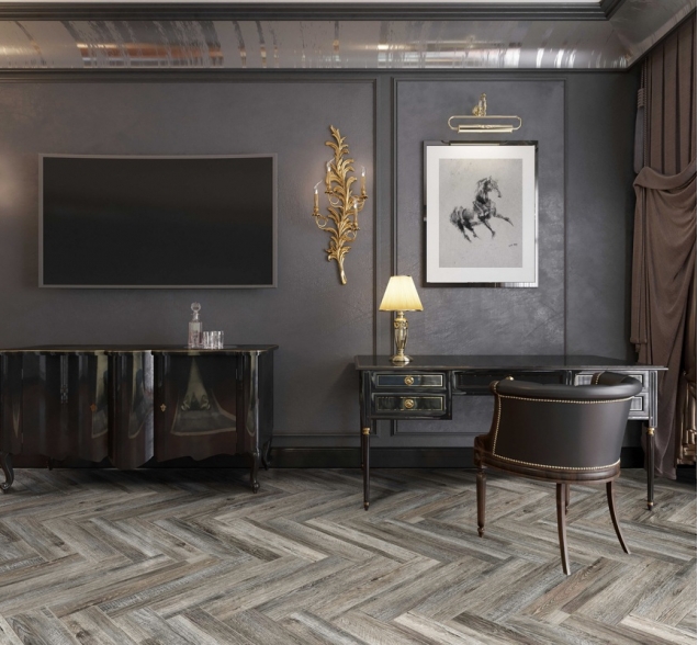 Виниловый ламинат SPC "Cronafloor" Herringbone Дуб Реймс (640*128*4,5 мм) — купить в Краснодаре