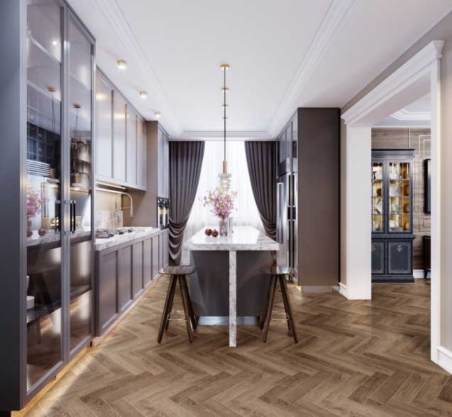 Виниловый ламинат SPC "Cronafloor" Herringbone Дуб Тулуза (640*128*4,5 мм) — купить в Краснодаре