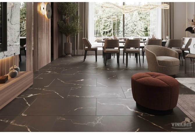 Кварц-винил Эбонитовый Мрамор (914,4*457,2*2,5 мм) — купить в Краснодаре