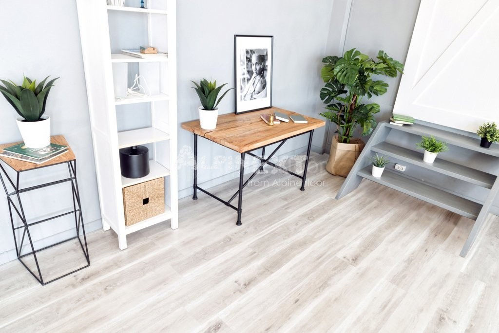 Замковая ПВХ плитка "Alpine Floor" Дуб выбеленный  (1220*183*4мм) — купить в Краснодаре